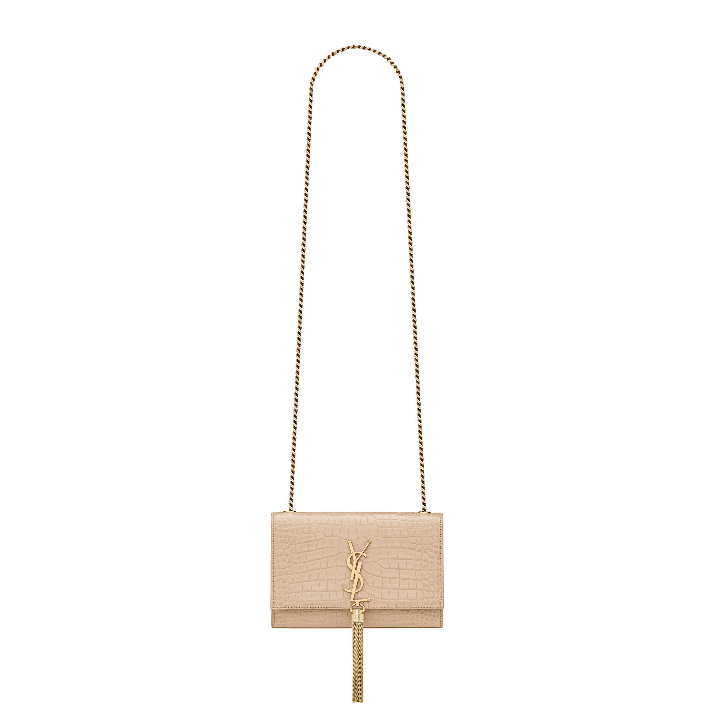 YSL KATE SMALL TASSEL IN CROCODILE-EMBOSSED LEATHER 474366DND0J2721 (20*12.5*5cm)
